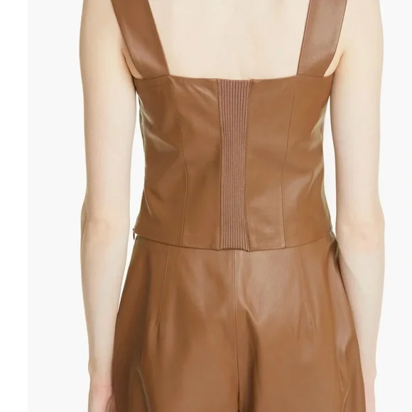 Vince Square Neck Leather Tank Top